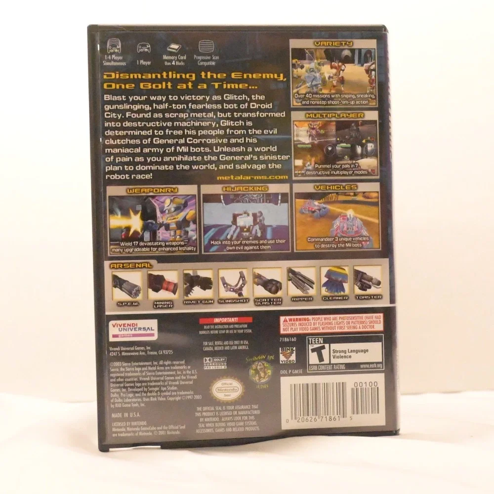 Metal Arms Glitch in the System GameCube Complete Manual Case